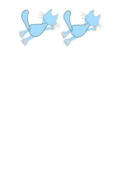 Frames of stylized cats on a white sheet of A4 format, surreal, graphics Stock Illustration