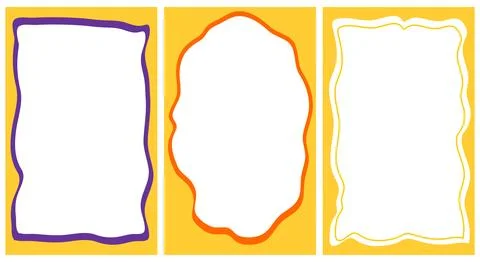 Frames for text in the style of Hand drawn. frame for text or banner for text. Stock Illustration