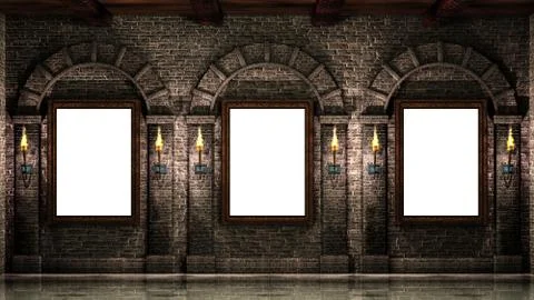 Frames with torches Stock Photos