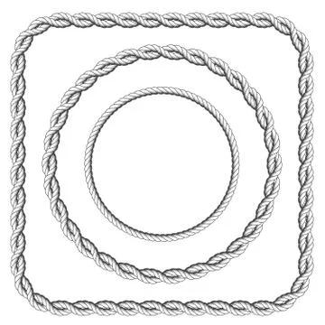 Frames of twisted rope with rounded corners Stock Illustration