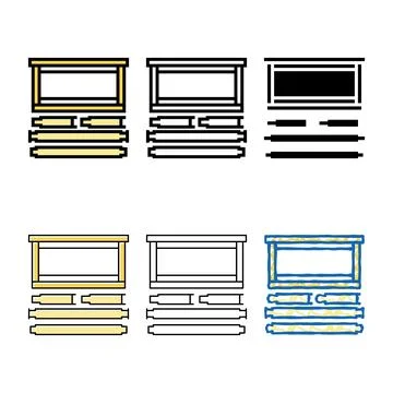 Frames variants langstroth beekeeping color icon vector Stock Illustration