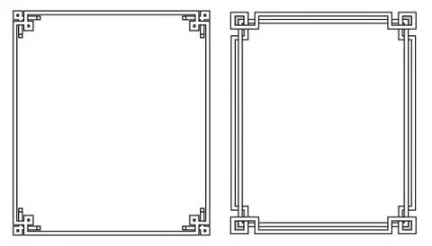 Frames Vintage Corners Made of Geometric Triangles Illustrazione stock