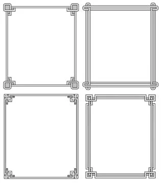 Frames Vintage Corners Made of Geometric Figures イラスト素材