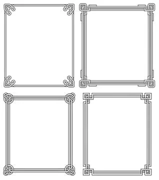Frames Vintage Triangle Corners, Geometric Figures Stock Illustration