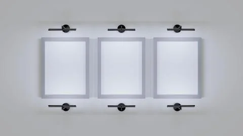Frames on the wall. 3D rendering 스톡 일러스트