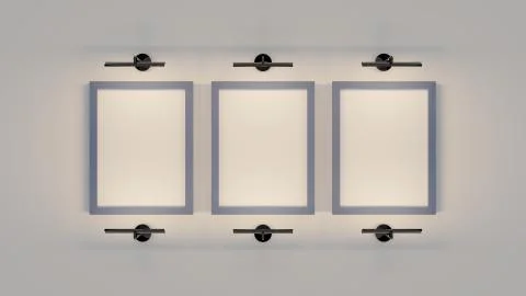 Frames on the wall. 3D rendering Stock-Illustration