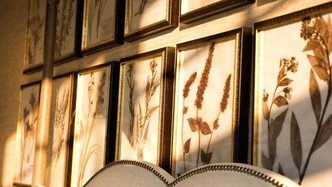 Frames on wall in bedroom Stock-Footage 127464822