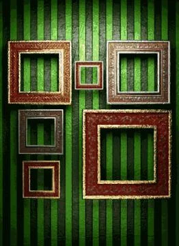 Frames on wall Stock Illustration