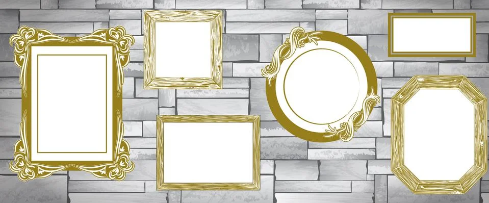 Frames wall  Illustrazione stock