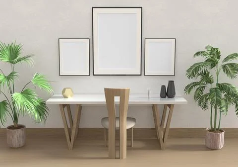 Frames On A Wall Stock Illustration