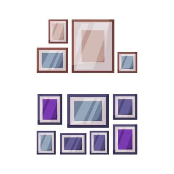 Frames on wall. Memory photos or paintings vector illustration Illustrazione stock