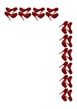 Frames on a white background A4, vertical - Dressed red shoes on the platform Stock Illustration