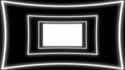Frames zoom glow white neon seamless 4k video black backfrod 스톡 동영상 269876318