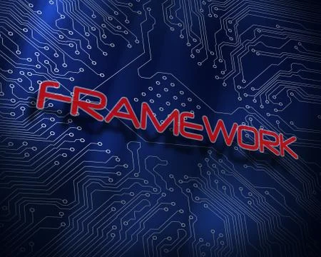Framework against blue technology background Stock Illustration