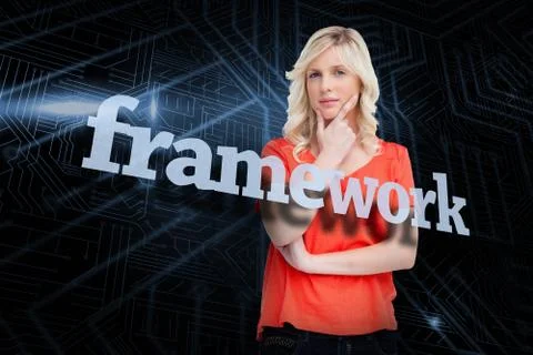 Framework against futuristic black and blue background 库存插图