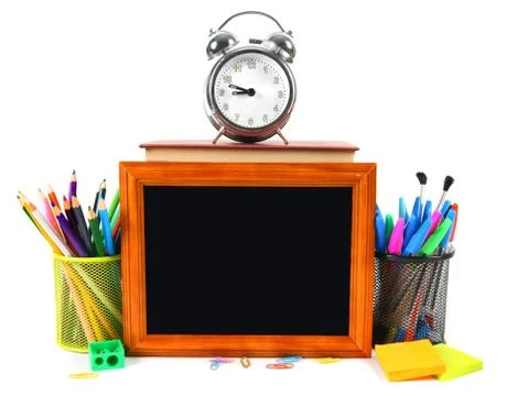 Framework and school tools. On white background Foto stock