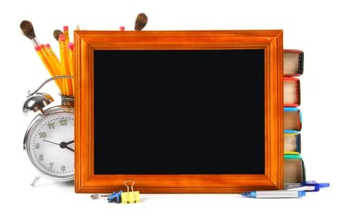 Framework and school tools. On white background Foto stock