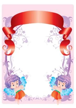 Framework with angels Stock Illustration