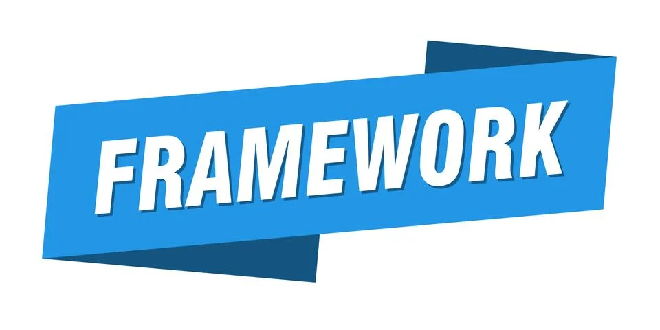 Framework banner template. framework ribbon label sign Illustrazione stock