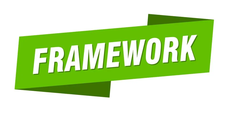 Framework banner template. framework ribbon label sign Stockillustratie
