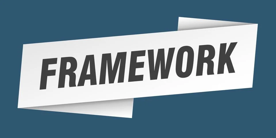 Framework banner template. framework ribbon label sign Illustrazione stock