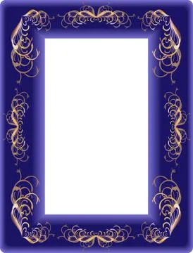 Framework from a dark blue velvet Illustrazione stock