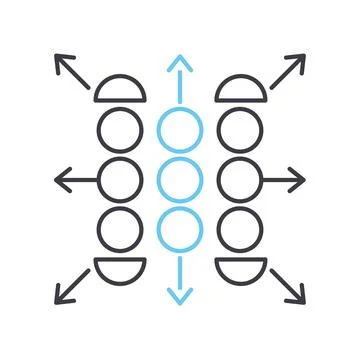 Framework deployment line icon, outline symbol, vector illustration, concept Stock Illustration
