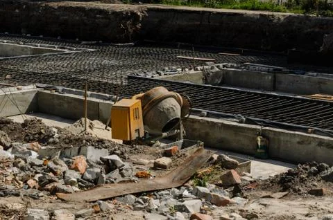 Framework for the foundation of the building Stock Photos