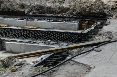 Framework for the foundation of the building Fotos de archivo