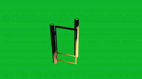 Framework of gate in a fence from a metal with two metallic posts Stock-Footage 37040142