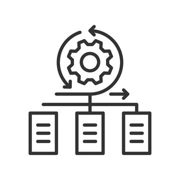 Framework icon in line design. framework, structure, process, workflow, agile 库存插图