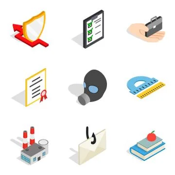 Framework icons set, isometric style Illustrazione stock