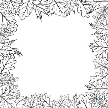 Framework from leaves, outline Stock Illustration