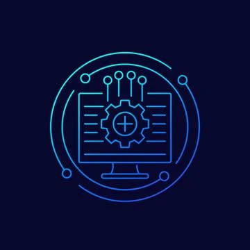 Framework line icon on dark Stock Illustration