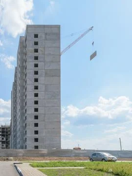 Framework of panel apartment house Stock Photos