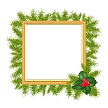 Framework for photo with branch of tree Stock Illustration