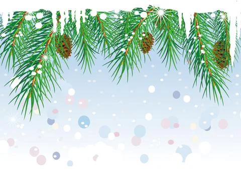 Framework with pine branches Stock Illustration