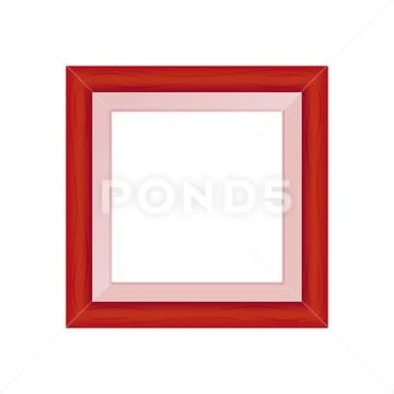 Framework red pastel wooden blank for picture, image of square frames red sof Stock Illustration