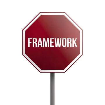 Framework, red sign isolated on white background 库存插图