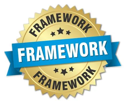 Framework round isolated gold badge Illustrazione stock