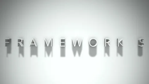 Framework s 3D title animation with shadows on a white background Stock Footage 297272565