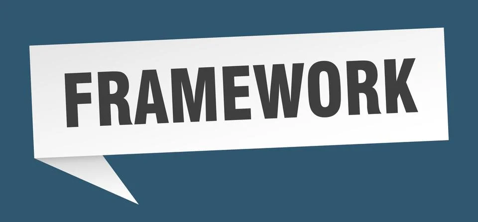 Framework speech bubble. framework ribbon sign. framework banner Illustrazione stock
