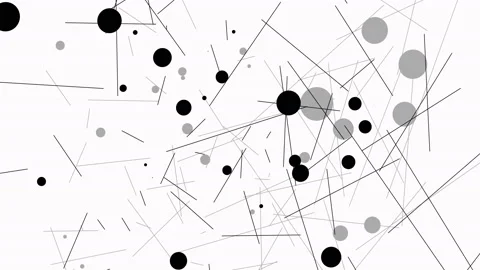The framework of a spherical molecule is assembled from chaotically scattered Stock Footage 86203177