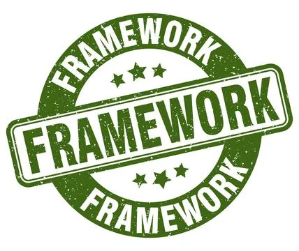 Framework stamp. framework label. round grunge sign Stock Illustration