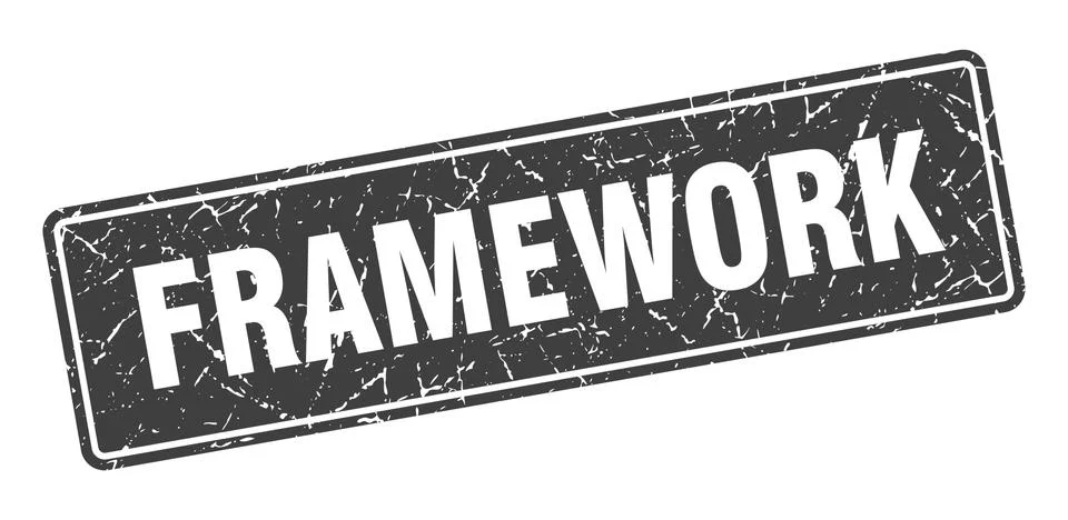 Framework stamp. framework vintage black label. Sign Stock Illustration