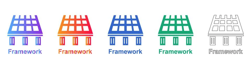 Framework Structure Concept Vector Icons icon set Stockillustratie