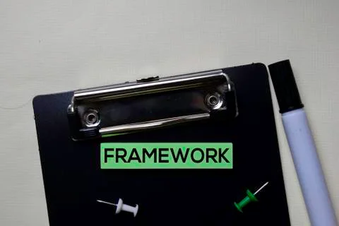 Framework text on sticky notes isolated on office desk Foto stock