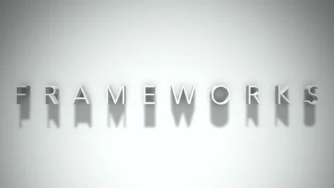 Frameworks 3D title animation with shadows on a white background Stock Footage 296517479