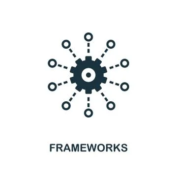 Frameworks icon. Monochrome style design from big data icon collection. UI Stock Illustration