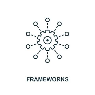 Frameworks outline icon. Thin line style from big data icons collection. Pixel Stock Illustration